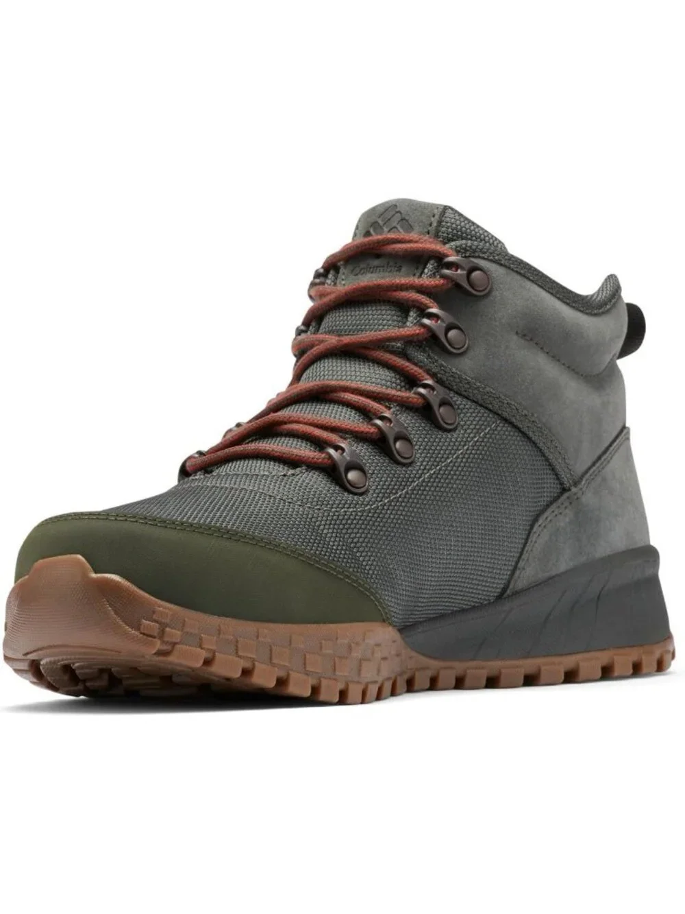 Men's Dark Moss Waterproof Shoes Casual Low Top Closed Toe Non Slip Hiking Boot